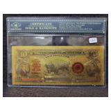 NOVDO CERTIFICATE GOLD & BANKNOTE - $10 - NOVDO CERTIFICATE GOLD & BANKNOTE - $10 -