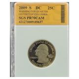 2009-S WASHINGTON, D.C. QUARTER - SGS: PR70CAM 2009-S WASHINGTON, D.C. QUARTER - SGS: PR70CAM
