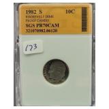 1982-S ROOSEVELT DIME - SGS: PR70CAM 1982-S ROOSEVELT DIME - SGS: PR70CAM