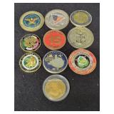 (10) MILITARY RELATED TOKENS/MEDALS (10) MILITARY RELATED TOKENS/MEDALS