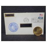 APOLLO 11 MISSION TOKEN & APOLLO 15 ENVELOPE - APOLLO 11 MISSION TOKEN & APOLLO 15 ENVELOPE -