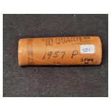 ROLL OF (40) 1957 SILVER WASHINGTON QUARTERS ROLL OF (40) 1957 SILVER WASHINGTON QUARTERS