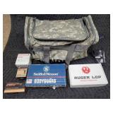 NRA RANGE BAG W/EMPTY RUGER BOX, EMPTY S&W NRA RANGE BAG W/EMPTY RUGER BOX, EMPTY S&W