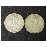 (2) WALKING LIBERTY HALF DOLLARS: 1943 & 1944-D (2) WALKING LIBERTY HALF DOLLARS: 1943 & 1944-D
