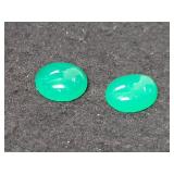 12.88 CT GREEN JADE - OVAL - CAB - PAIR 12.88 CT GREEN JADE - OVAL - CAB - PAIR