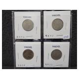 (4) LIBERTY "V" NICKELS: 1894, 1897, 1904, 1911 (4) LIBERTY "V" NICKELS: 1894, 1897, 1904, 1911