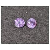 2.40 CT PURPLE AMETHYST - ROUND CUT - PAIR 2.40 CT PURPLE AMETHYST - ROUND CUT - PAIR