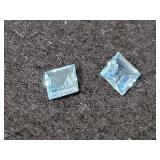 2.34 CT BABY BLUE AFRICA TOPAZ - SQUARE - PAIR 2.34 CT BABY BLUE AFRICA TOPAZ - SQUARE - PAIR