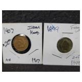 (2) INDIAN HEAD CENTS: 1899 & 1907 (2) INDIAN HEAD CENTS: 1899 & 1907