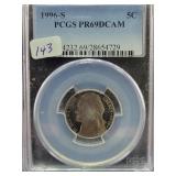 1996-S JEFFERSON NICKEL - PCGS: PR69DCAM 1996-S JEFFERSON NICKEL - PCGS: PR69DCAM