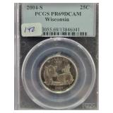 2004-S WISCONSIN QUARTER - PCGS: PR69DCAM 2004-S WISCONSIN QUARTER - PCGS: PR69DCAM