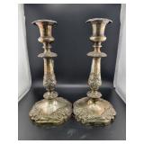 A.G. SCHULTZ 10" SILVERPLATE CANDLESTICKS - PAIR A.G. SCHULTZ 10" SILVERPLATE CANDLESTICKS - PAIR