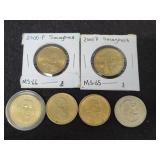 (6) U.S. DOLLAR COINS: (3) SACAGAWEA - (1) SUSAN (6) U.S. DOLLAR COINS: (3) SACAGAWEA - (1) SUSAN