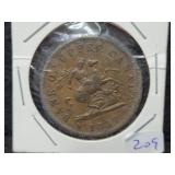 1857 BANK OF UPPER CANADA 1 PENNY BANK TOKEN 1857 BANK OF UPPER CANADA 1 PENNY BANK TOKEN