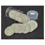 ROLL OF (20) FRANKLIN SILVER HALF DOLLARS ROLL OF (20) FRANKLIN SILVER HALF DOLLARS