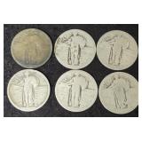 (6) STANDING LIBERTY SILVER QUARTERS - (6) STANDING LIBERTY SILVER QUARTERS -
