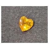 2.03 CT GOLDEN YELLOW AMBER - HEART SHAPE 2.03 CT GOLDEN YELLOW AMBER - HEART SHAPE