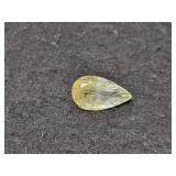 7.12 CT WHITE W/GOLDEN RUTILE QUARTZ - PEAR 7.12 CT WHITE W/GOLDEN RUTILE QUARTZ - PEAR