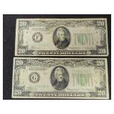 (2) $20 NOTES: SERIES 1934 & 1934-A (2) $20 NOTES: SERIES 1934 & 1934-A