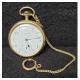 ELGIN 15 JEWEL POCKET WATCH W/14K GOLD ELGIN 15 JEWEL POCKET WATCH W/14K GOLD