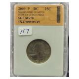 2009-P WASHINGTON, D.C. QUARTER - SGS: MS70 2009-P WASHINGTON, D.C. QUARTER - SGS: MS70