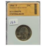 1966-P WASHINGTON QUARTER - SGS: SMS70 1966-P WASHINGTON QUARTER - SGS: SMS70