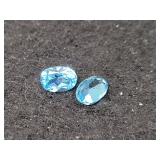2.45 CT SWISS BLUE TOPAZ - OVAL CUT - PAIR 2.45 CT SWISS BLUE TOPAZ - OVAL CUT - PAIR