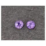 2.50 CT PURPLE AMETHYST - ROUND CUT - PAIR 2.50 CT PURPLE AMETHYST - ROUND CUT - PAIR