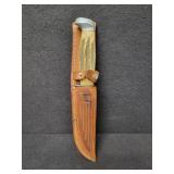 CASE FIXED BLADE HUNTING KNIFE W/BONE HANDLE CASE FIXED BLADE HUNTING KNIFE W/BONE HANDLE