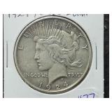 1924 PEACE SILVER DOLLAR 1924 PEACE SILVER DOLLAR
