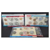 (3) UNC COIN SETS - P&D MINTS - 1968, 1969, 1971 (3) UNC COIN SETS - P&D MINTS - 1968, 1969, 1971