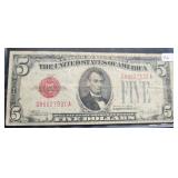 1928-E RED SEAL $5 NOTE 1928-E RED SEAL $5 NOTE