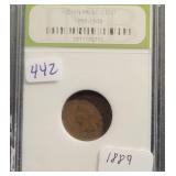 1889 INDIAN HEAD CENT - INB SLABBED 1889 INDIAN HEAD CENT - INB SLABBED