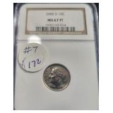 2000-D ROOSEVELT DIME - NGC GRADED: MS67 FT 2000-D ROOSEVELT DIME - NGC GRADED: MS67 FT
