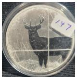 GUN & ROD - 1 OZ SILVER ROUND - DEER GUN & ROD - 1 OZ SILVER ROUND - DEER