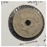 1908 BELGIUM 25 CENTIMES 1908 BELGIUM 25 CENTIMES