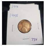 (10) LINCOLN WHEAT CENTS: 1945, 1945-D, 1945-S, (10) LINCOLN WHEAT CENTS: 1945, 1945-D, 1945-S,