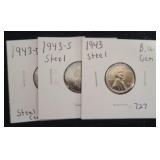 1943, 1943-S, 1943-D STEEL CENTS 1943, 1943-S, 1943-D STEEL CENTS