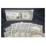 (12) 1963-B JOSEPH W. BARR TREASURER $1 NOTES (12) 1963-B JOSEPH W. BARR TREASURER $1 NOTES
