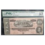 $10 - 1864 CONFEDERATE STATES OF AMERICA - $10 - 1864 CONFEDERATE STATES OF AMERICA -