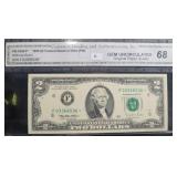1995 $2 FEDERAL RESERVE NOTE - CURRENCY GRADING 1995 $2 FEDERAL RESERVE NOTE - CURRENCY GRADING