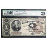 $1 - 1890 TREASURY NOTE - PMG: 25 VERY FINE $1 - 1890 TREASURY NOTE - PMG: 25 VERY FINE