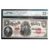 $5 - 1907 LEGAL TENDER - "PCBLIC ERROR" - PMG $5 - 1907 LEGAL TENDER - "PCBLIC ERROR" - PMG