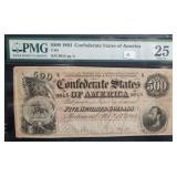 $500 - 1864 CONFEDERATE STATES OF AMERICA - $500 - 1864 CONFEDERATE STATES OF AMERICA -
