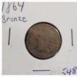 1864 BRONZE INDIAN HEAD CENT 1864 BRONZE INDIAN HEAD CENT