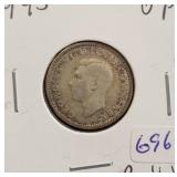 1945 BRITISH SILVER 6 PENCE 1945 BRITISH SILVER 6 PENCE