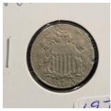1867 SHIELD NICKEL WITHOUT RAYS 1867 SHIELD NICKEL WITHOUT RAYS