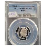 1996-S ROOSEVELT SILVER DIME - PCGS: PR69DCAM 1996-S ROOSEVELT SILVER DIME - PCGS: PR69DCAM