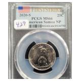 2020-S AMERICAN SAMOA NP QUARTER - PCGS: MS66 - 2020-S AMERICAN SAMOA NP QUARTER - PCGS: MS66 -