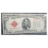 1928-E RED SEAL $5 NOTE 1928-E RED SEAL $5 NOTE